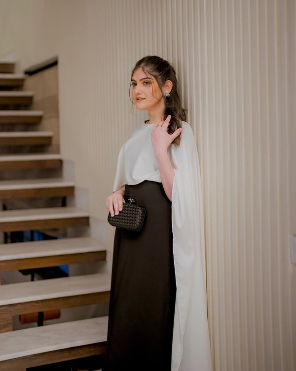 Black and White Cape Dress